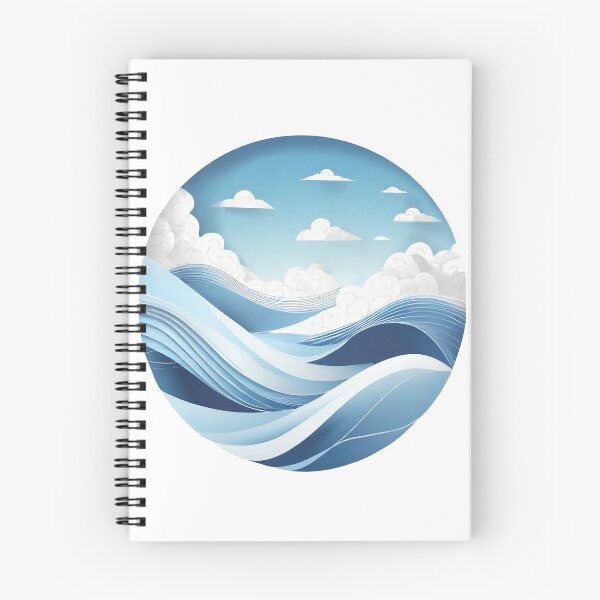 Item preview, Blue Waves and Clouds Abstract Design designed and sold by MakeInShop.