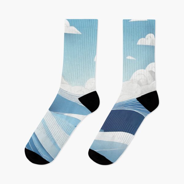 Item preview, Blue Waves and Clouds Abstract Design designed and sold by MakeInShop.