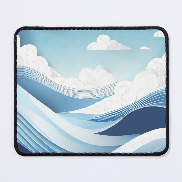 Item preview, Blue Waves and Clouds Abstract Design designed and sold by MakeInShop.
