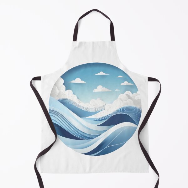 Item preview, Blue Waves and Clouds Abstract Design designed and sold by MakeInShop.
