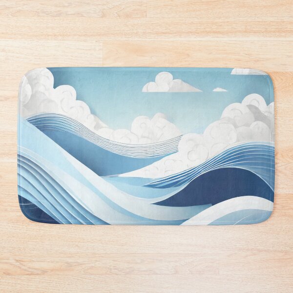 Item preview, Blue Waves and Clouds Abstract Design designed and sold by MakeInShop.