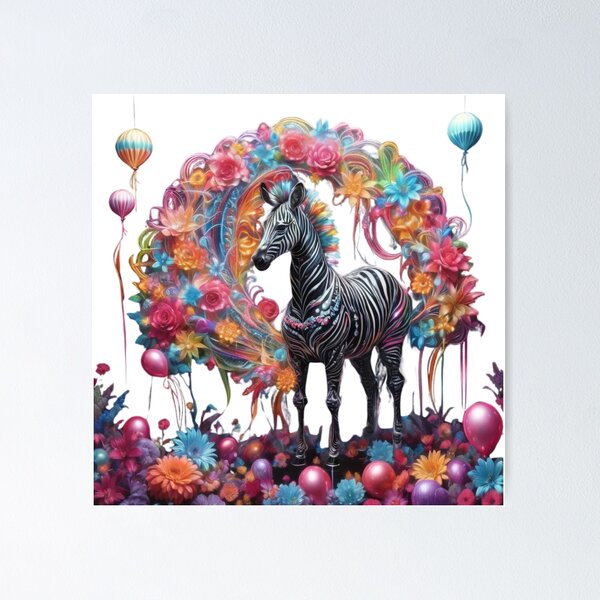 Item preview, Zebra Loves Balloons And Flowers  designed and sold by BotunPeony.