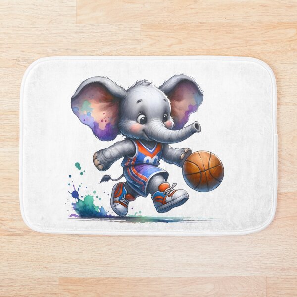 Item preview, Trompa de aros: Elefante caprichoso jugando baloncesto en acuarela designed and sold by KNAA.