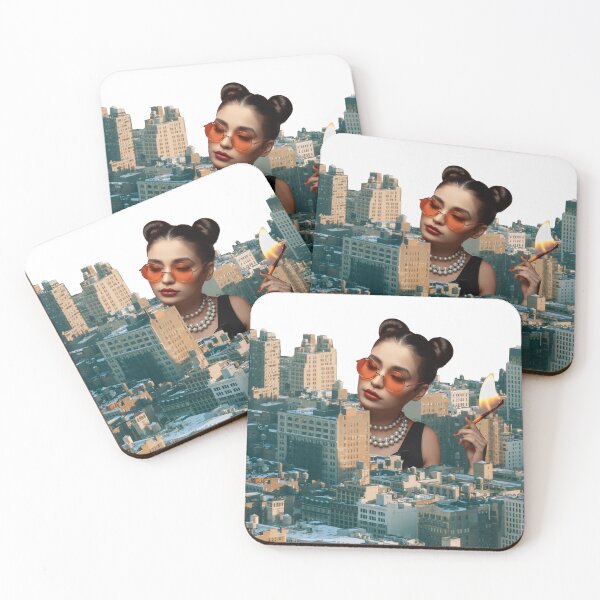Item preview, Surreal Collage Art Print: Captivating Cityscape featuring a Stylish Giant Woman holding a Lit Match- That's Fire! Solo designed and sold by GollyWillikers.