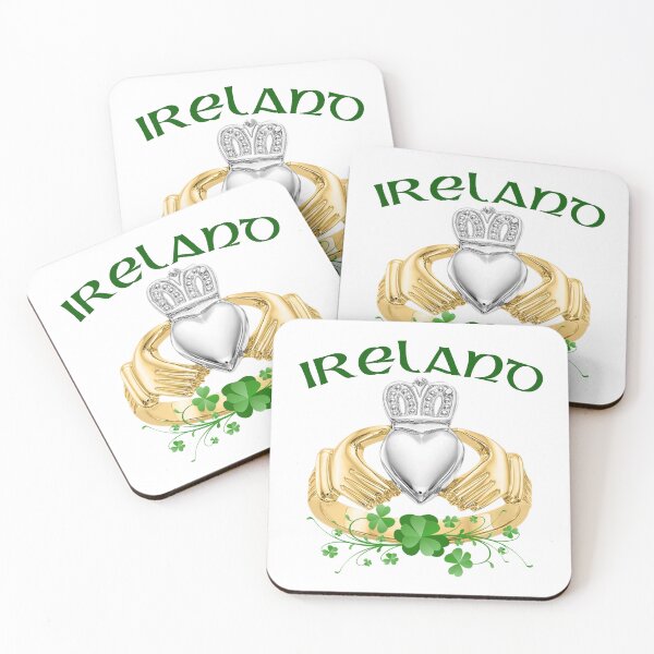 Item preview, Ireland Claddagh Ring and Shamrocks designed and sold by REAL IRISH GIFTS.