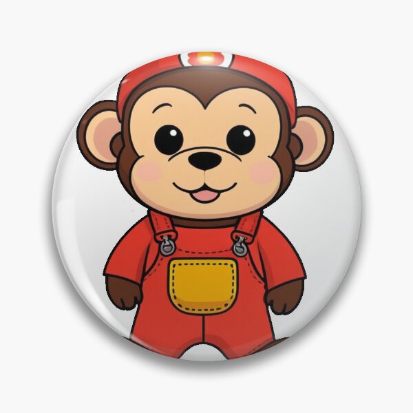 Item preview, Standing Monkey in Red Overall designed and sold by cutemonkeys.