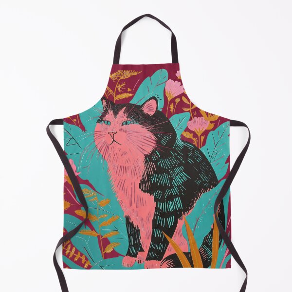 Item preview, Cute Fat Cat Risograph Risoprint Neon Colors designed and sold by PrintShangri-La.