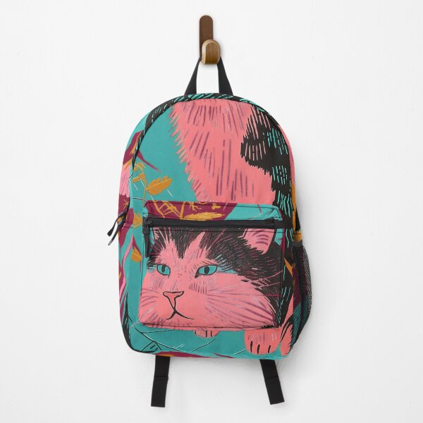 Item preview, Cute Fat Cat Risograph Risoprint Neon Colors designed and sold by PrintShangri-La.