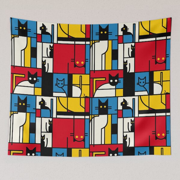 Item preview, The Mondrian Cats by Tobe Fonseca designed and sold by Tobe Fonseca®.