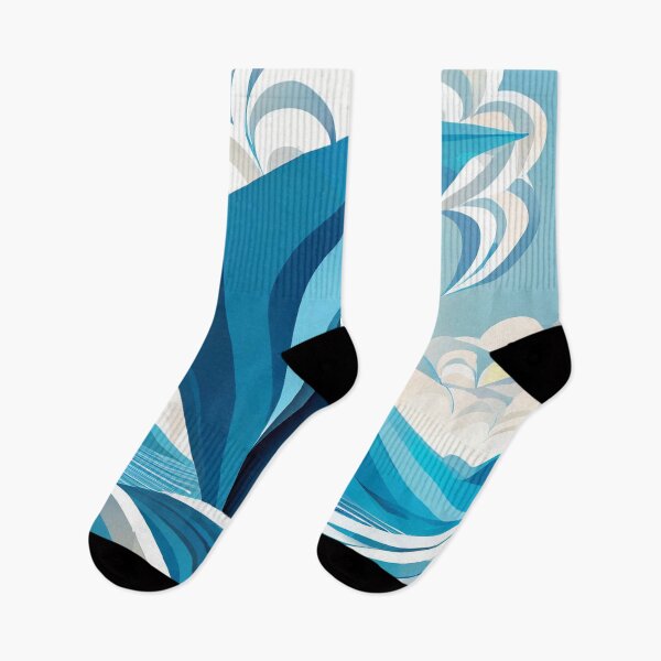 Item preview, Geometric Waves and Clouds Design Art designed and sold by MakeInShop.