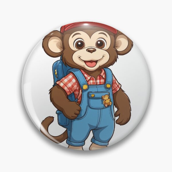 Item preview, Cartoon Monkey in Blue Overalls designed and sold by cutemonkeys.