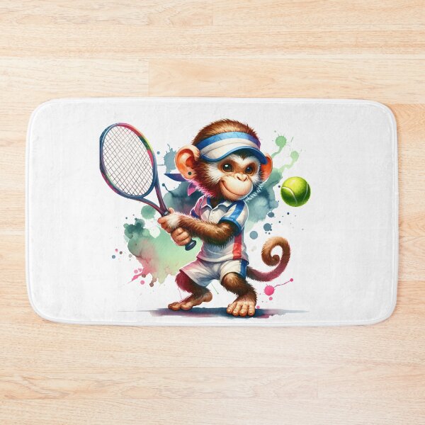 Item preview, Tennis Ace Ape: Whimsical Monkey Playing Tennis in Watercolor designed and sold by KNAA.
