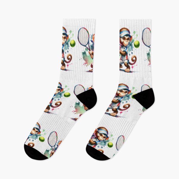 Item preview, Tennis Ace Ape: Whimsical Monkey Playing Tennis in Watercolor designed and sold by KNAA.