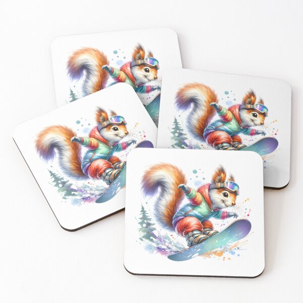 Item preview, Winter Whiz: Whimsical Squirrel Snowboarding in Watercolor designed and sold by KNAA.