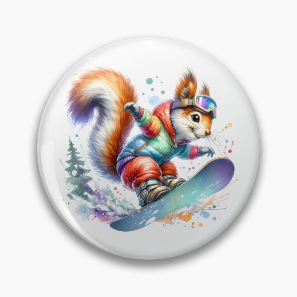 Item preview, Winter Whiz: Whimsical Squirrel Snowboarding in Watercolor designed and sold by KNAA.
