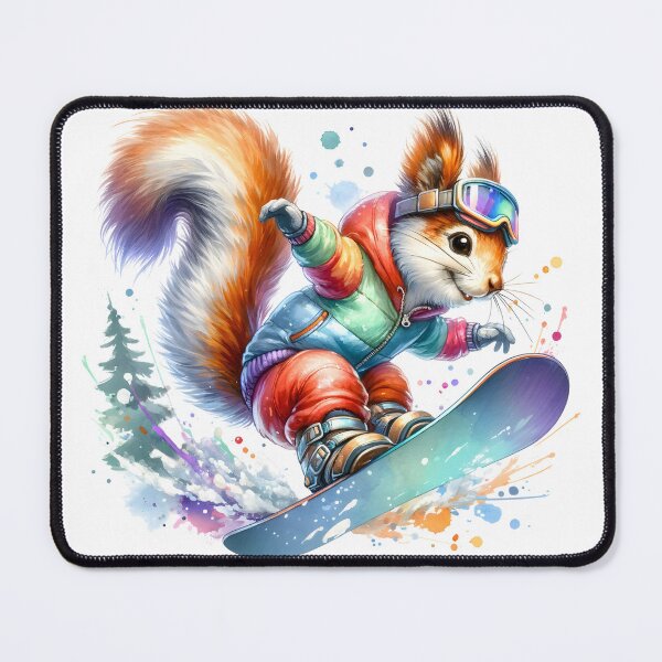Item preview, Winter Whiz: Whimsical Squirrel Snowboarding in Watercolor designed and sold by KNAA.