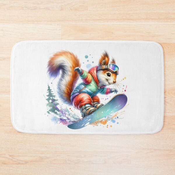 Item preview, Winter Whiz: Whimsical Squirrel Snowboarding in Watercolor designed and sold by KNAA.