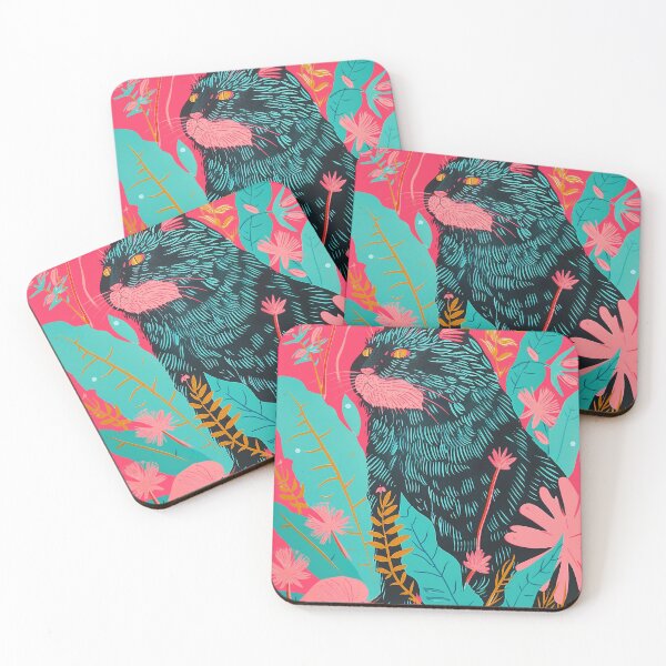 Item preview, Cute Fat Cat Risograph Risoprint Neon Colors designed and sold by PrintShangri-La.