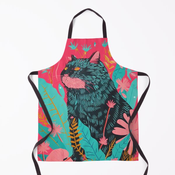Item preview, Cute Fat Cat Risograph Risoprint Neon Colors designed and sold by PrintShangri-La.