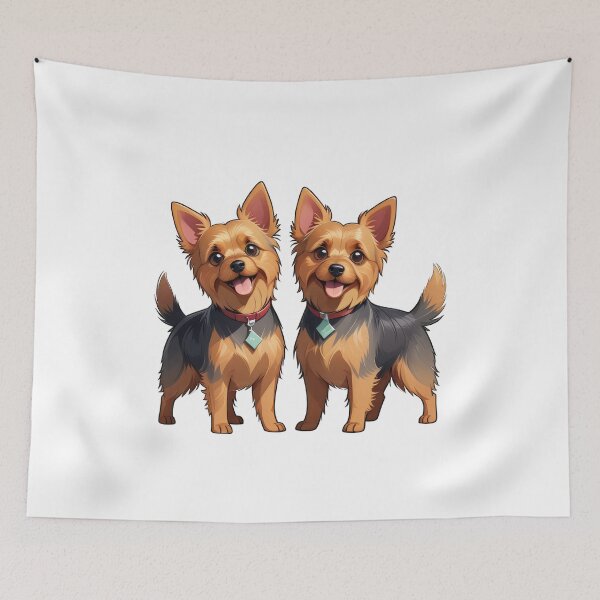 Item preview, Cute Two Friends Australian Terriers designed and sold by Bilisik.