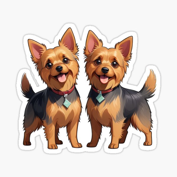 Item preview, Cute Two Friends Australian Terriers designed and sold by Bilisik.