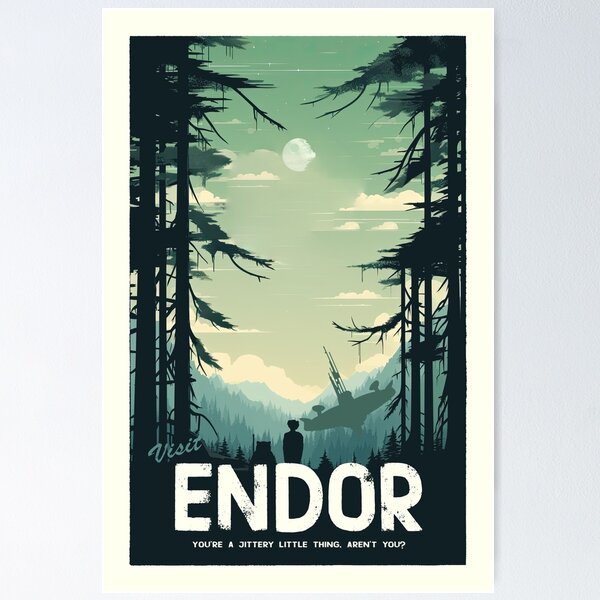 Item preview, Endor Retro Travel Poster designed and sold by Pixel Threads.