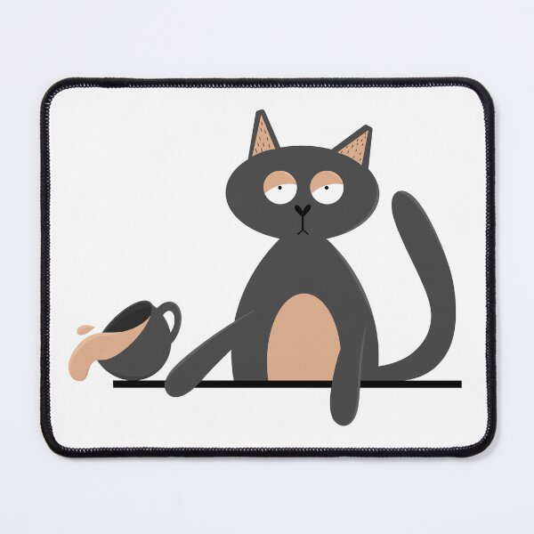 Item preview, Smug Cat Knocking Over A Mug of Coffee or Tea designed and sold by Prim Pixel Studio.