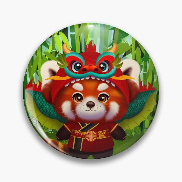 Item preview, Red panda Chinese Shen-long dragon designed and sold by SDCillustration.