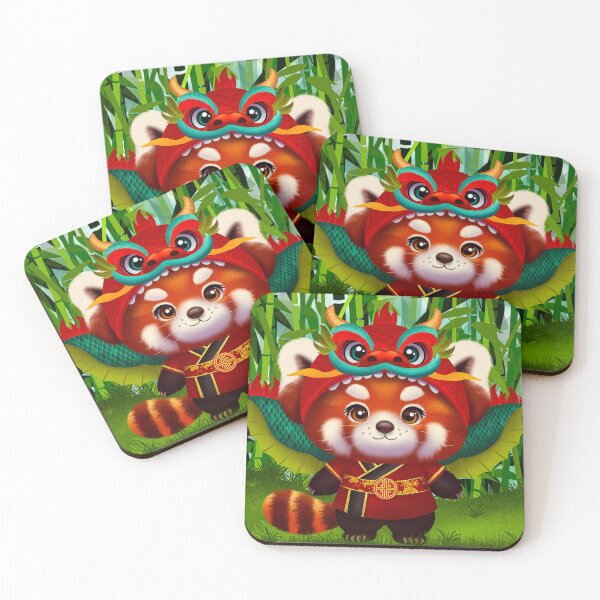 Item preview, Red panda Chinese Shen-long dragon designed and sold by SDCillustration.