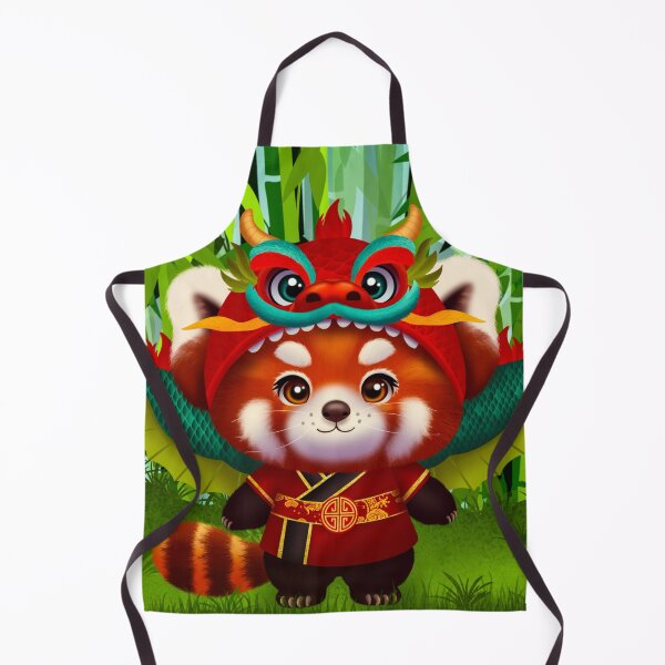 Item preview, Red panda Chinese Shen-long dragon designed and sold by SDCillustration.