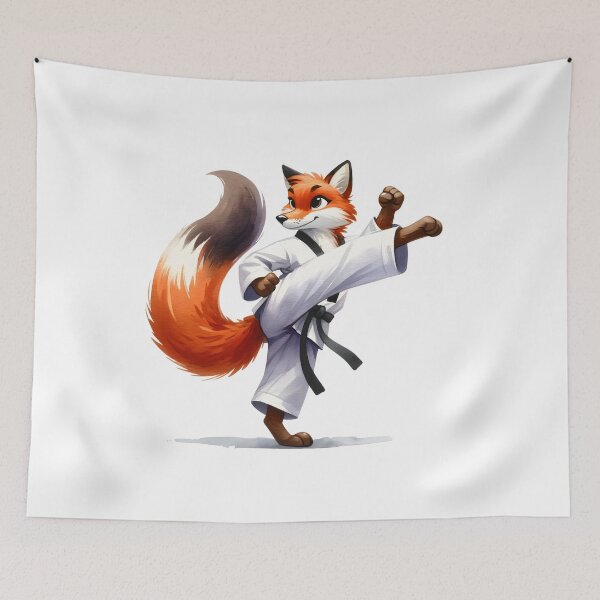 Item preview, Taekwondo Tails: Whimsical Fox in Martial Arts Action designed and sold by KNAA.