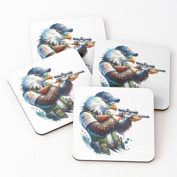 Item preview, Sharpshooter Sky: Whimsical Eagle in Shooting Sport in Watercolor designed and sold by KNAA.