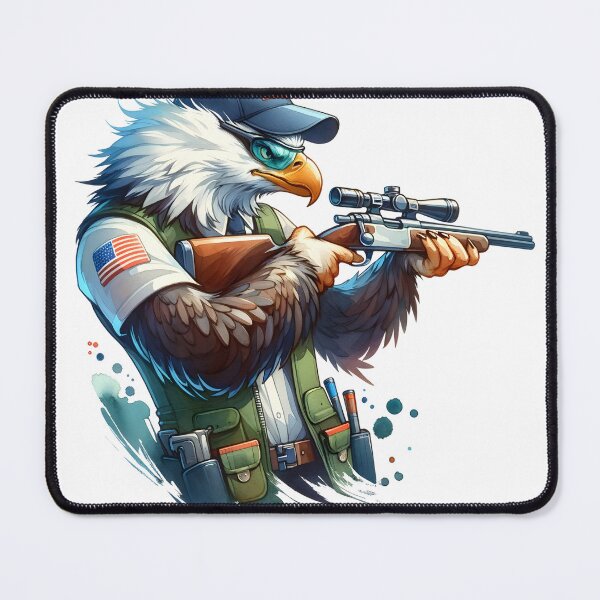 Item preview, Sharpshooter Sky: Whimsical Eagle in Shooting Sport in Watercolor designed and sold by KNAA.
