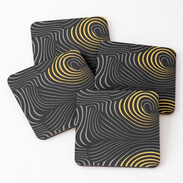 Item preview, Groove Swirl Lines Yellow Black designed and sold by EnchantArtCo.