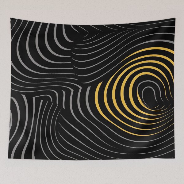 Item preview, Groove Swirl Lines Yellow Black designed and sold by EnchantArtCo.