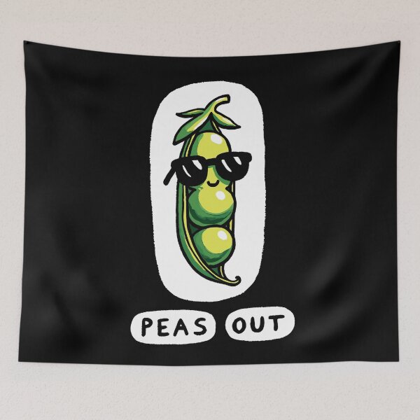 Item preview, Peas out Peace out Pea Pun designed and sold by DoodleDashShop.