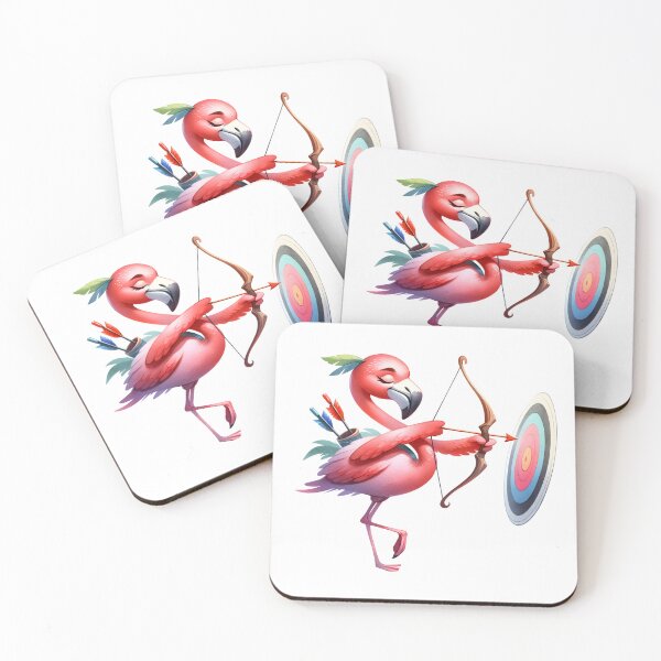 Item preview, Archery Elegance: Whimsical Flamingo in Action in Watercolor designed and sold by KNAA.