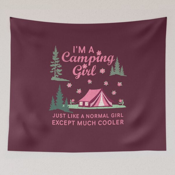 Item preview, Funny Camping Girl Definition – Pink Flowers and Tent designed and sold by greenwhite25.