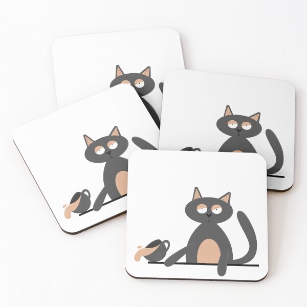 Item preview, Smug Cat Knocking Over A Mug of Coffee or Tea designed and sold by Prim Pixel Studio.