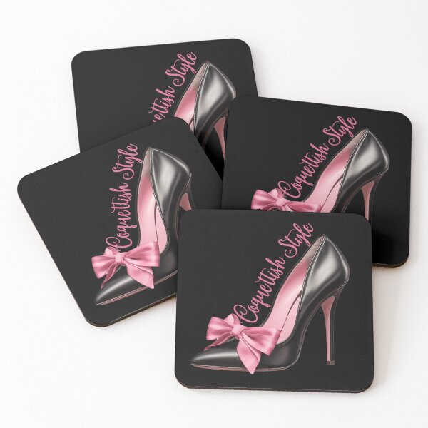 Item preview, Coquette Style Pink Bow on Black Stiletto Heel Shoe designed and sold by MimsTees.