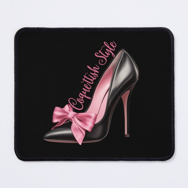 Item preview, Coquette Style Pink Bow on Black Stiletto Heel Shoe designed and sold by MimsTees.