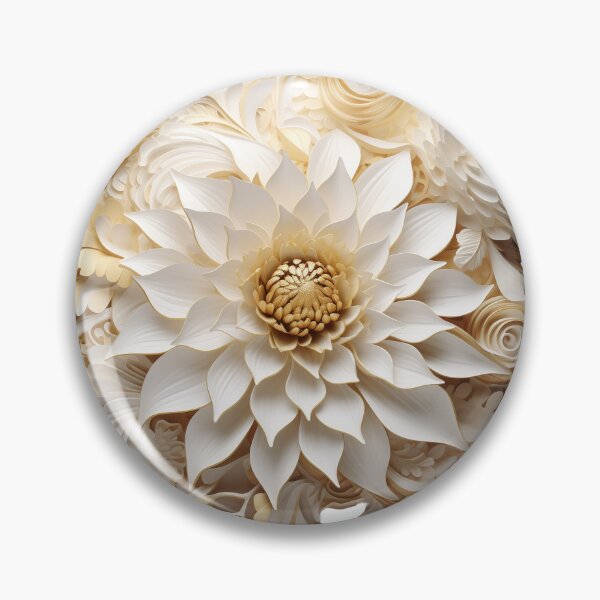 Item preview, a white flowers with white and gold designs designed and sold by TurekDudi.