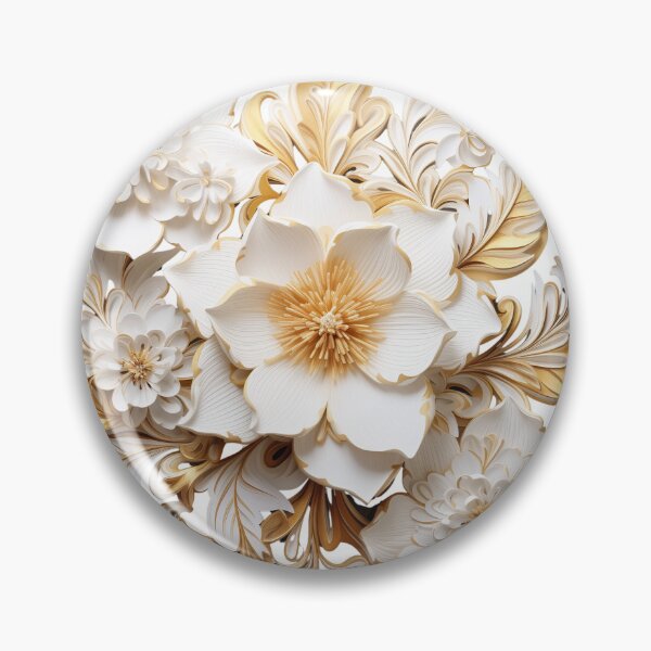 Item preview,  white and gold flowers designed and sold by TurekDudi.