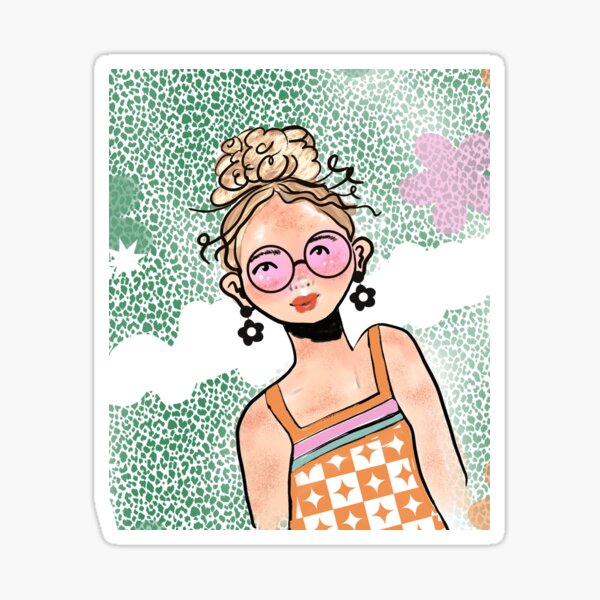 modern flower power Sticker