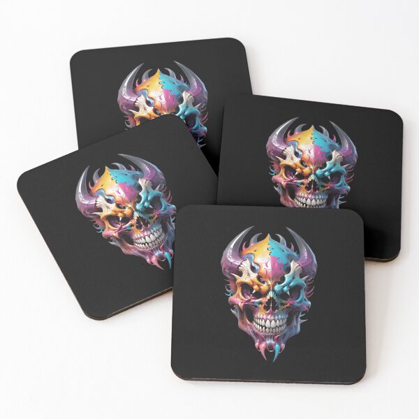 Item preview, Grinning skull covered in colorful slime designed and sold by MadinaFatt.
