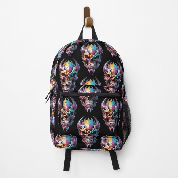 Item preview, Grinning skull covered in colorful slime designed and sold by MadinaFatt.