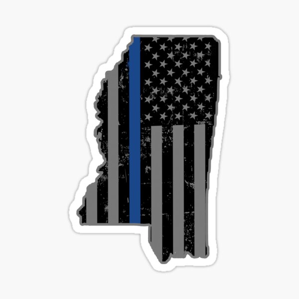 Artikel-Vorschau von Dünne blaue Linie der Polizei und Strafverfolgungsbehörden von Mississippi, designt und verkauft von shoppzee.