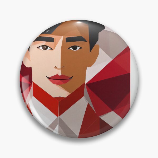 Item preview, Geometric Man Portrait With Red and White designed and sold by MakeInShop.