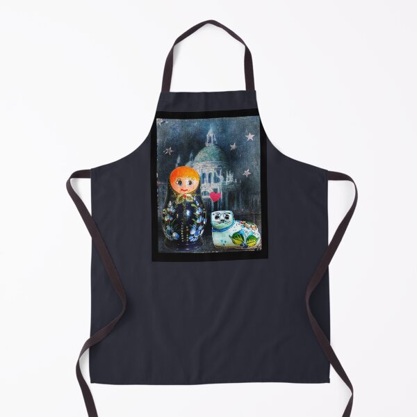 Item preview, Vintage Matryoshka and Pottery Cat - 'Indigo' designed and sold by Nikki Fortuin Arts & Crafts.