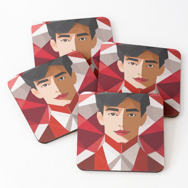 Item preview, Geometric Man Portrait With Red and White designed and sold by MakeInShop.